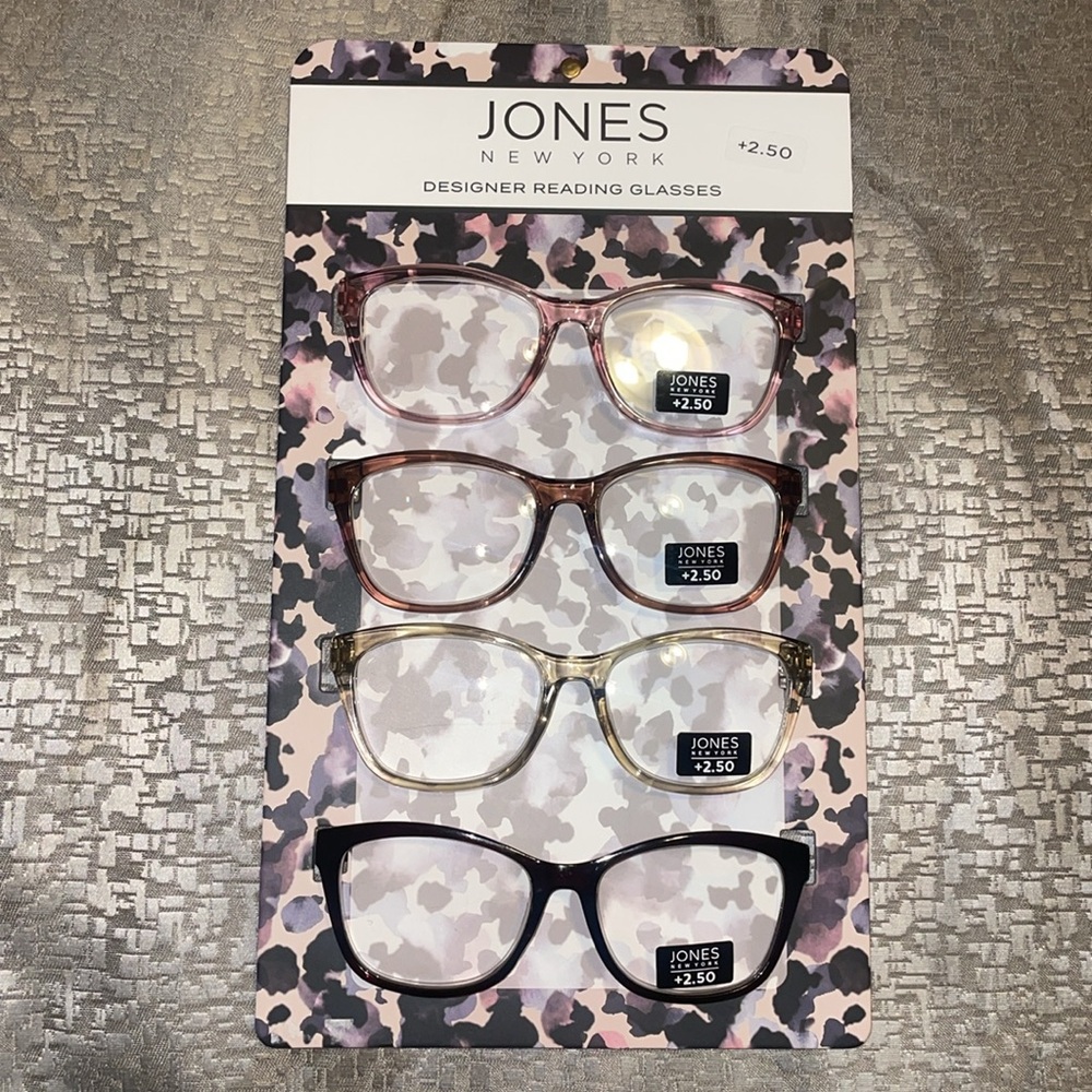 New Jones New York +2.50 Reading Glasses 4 Pair Neutrals Pink Brown